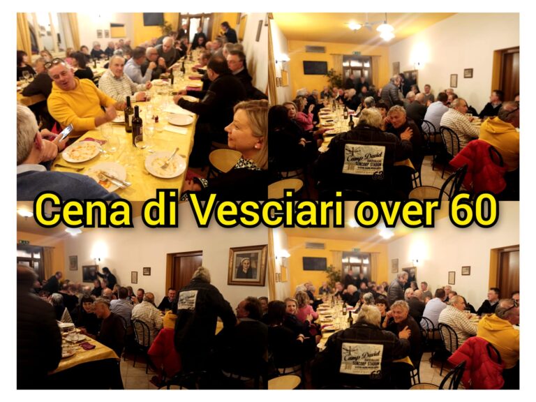 IL SUCCESSO DELLA REUNION DEGLI “OVER 60” DI VESCIA